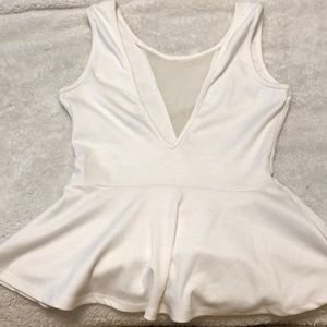 Necessary Clothing Tops - Off White Peplum Top Necessary Clothing Tops - Off White Peplum Top